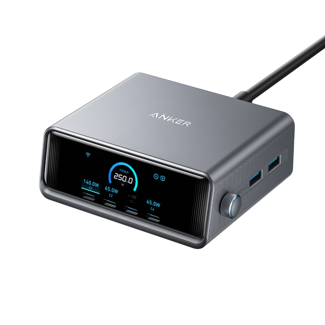Anker Prime Charger (250W, 6 Ports, GaNPrime) — Desktop Charging Station