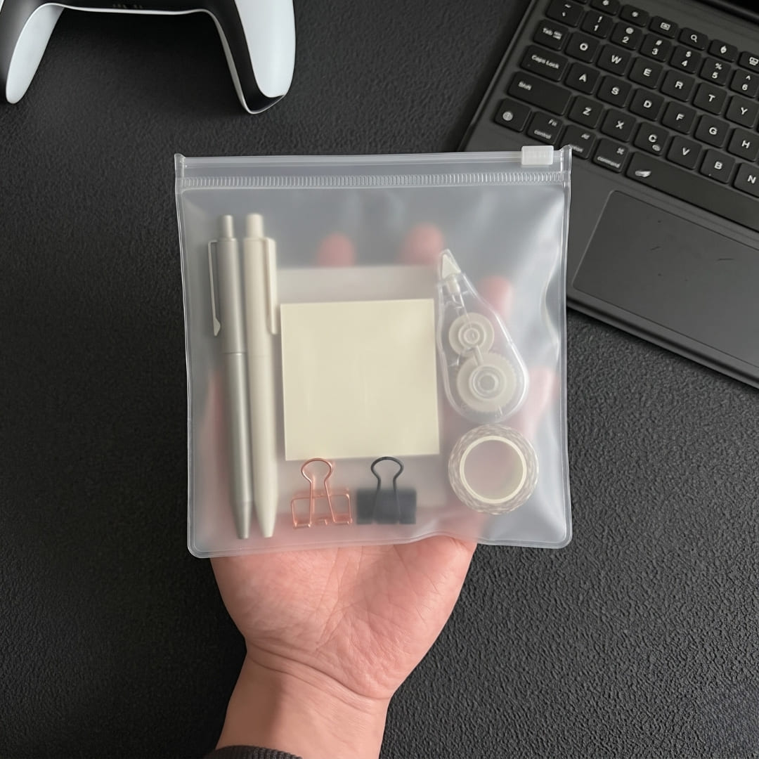 Frosted Zipper Storage Pouch