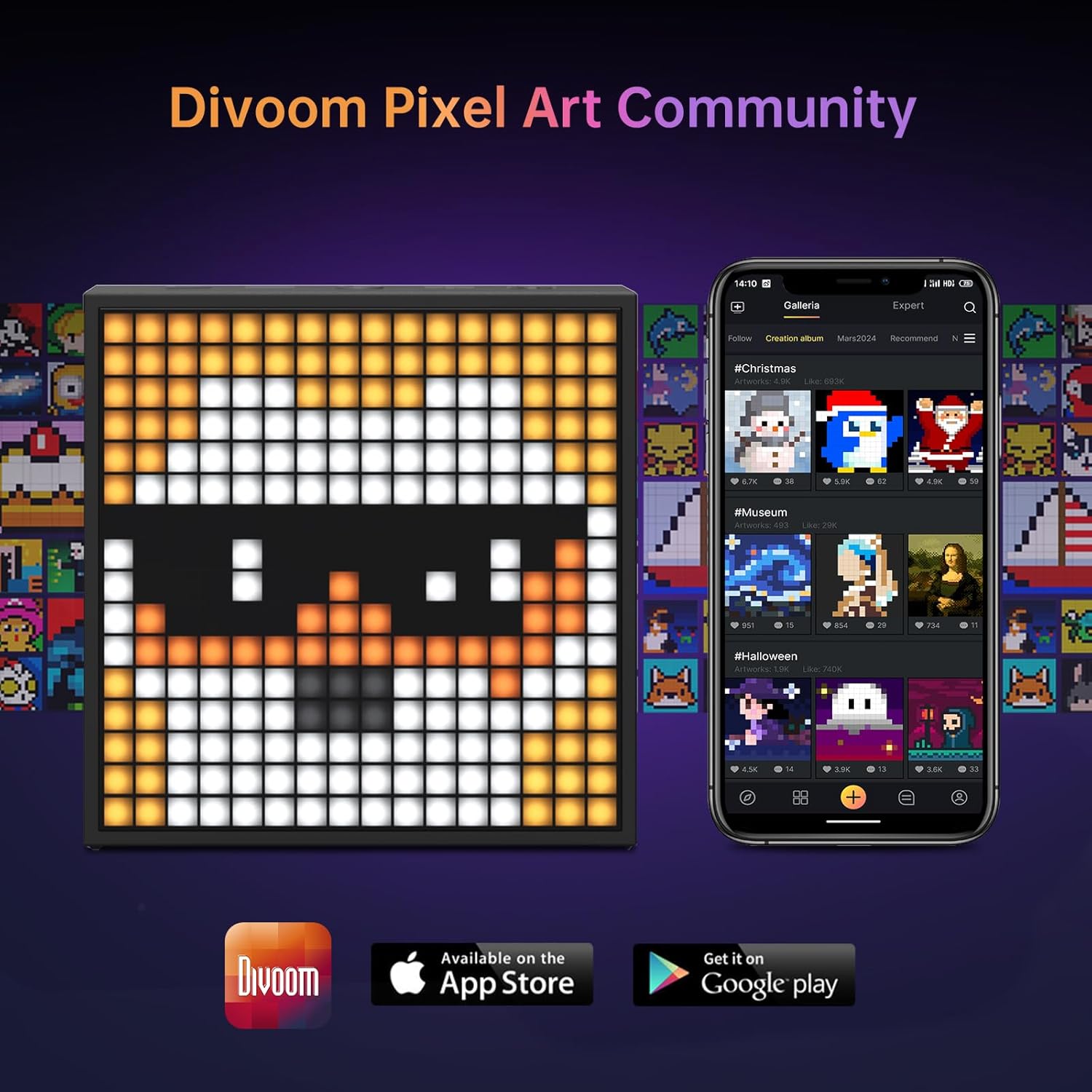 Divoom TimeBox Evo Pixel Art Bluetooth Speaker & Alarm Clock