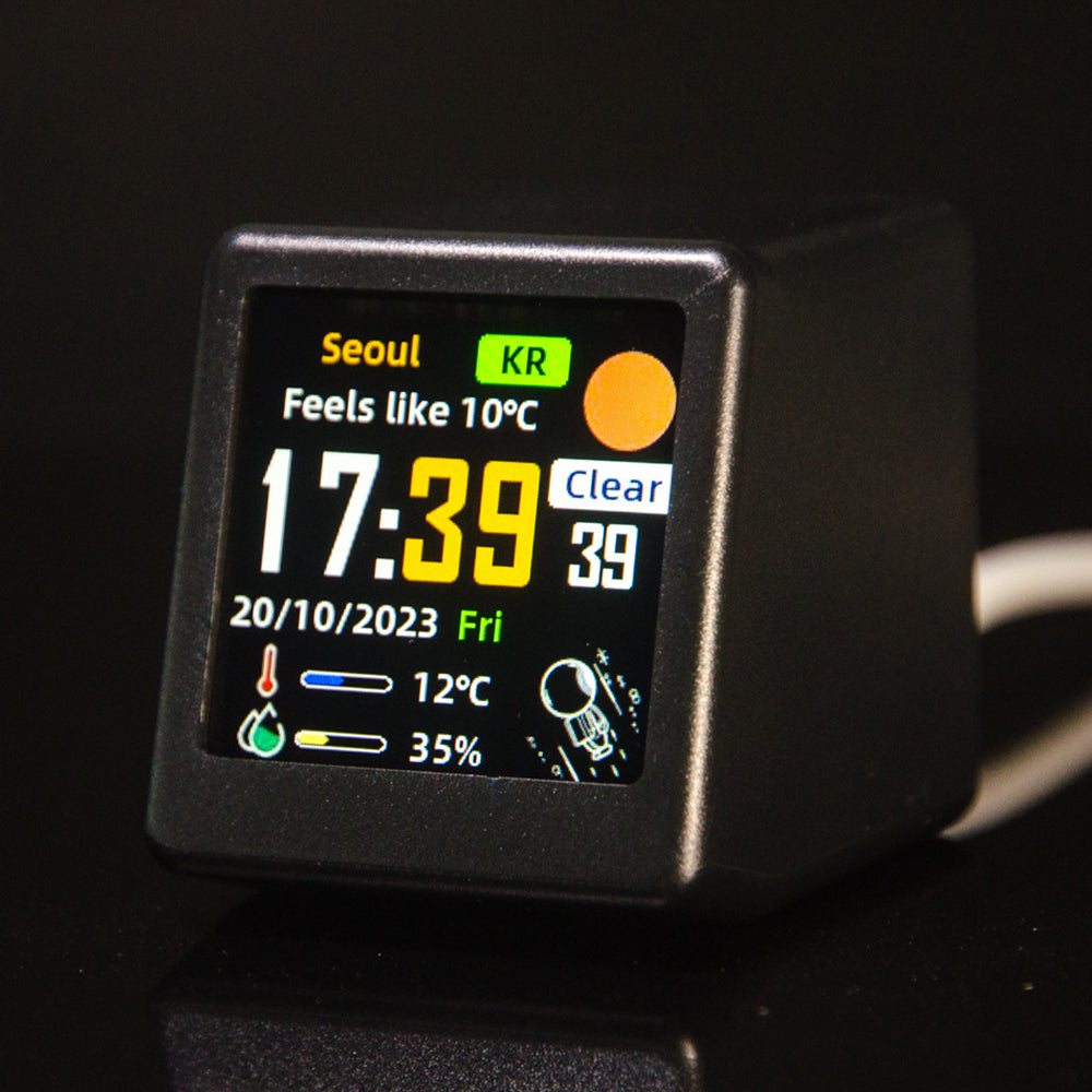 Smart Desk Clock Weather Station –  Customizable Display