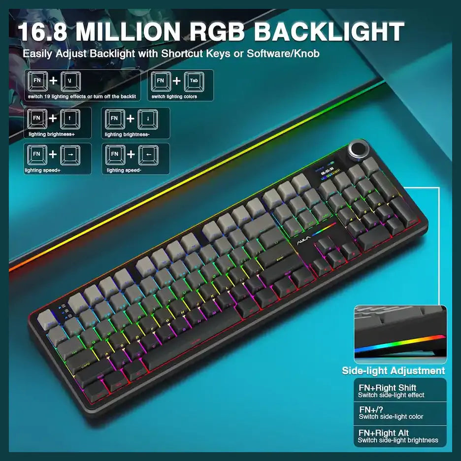 AULA F108 Pro Gaming Keyboard Wireless RGB Keyboard