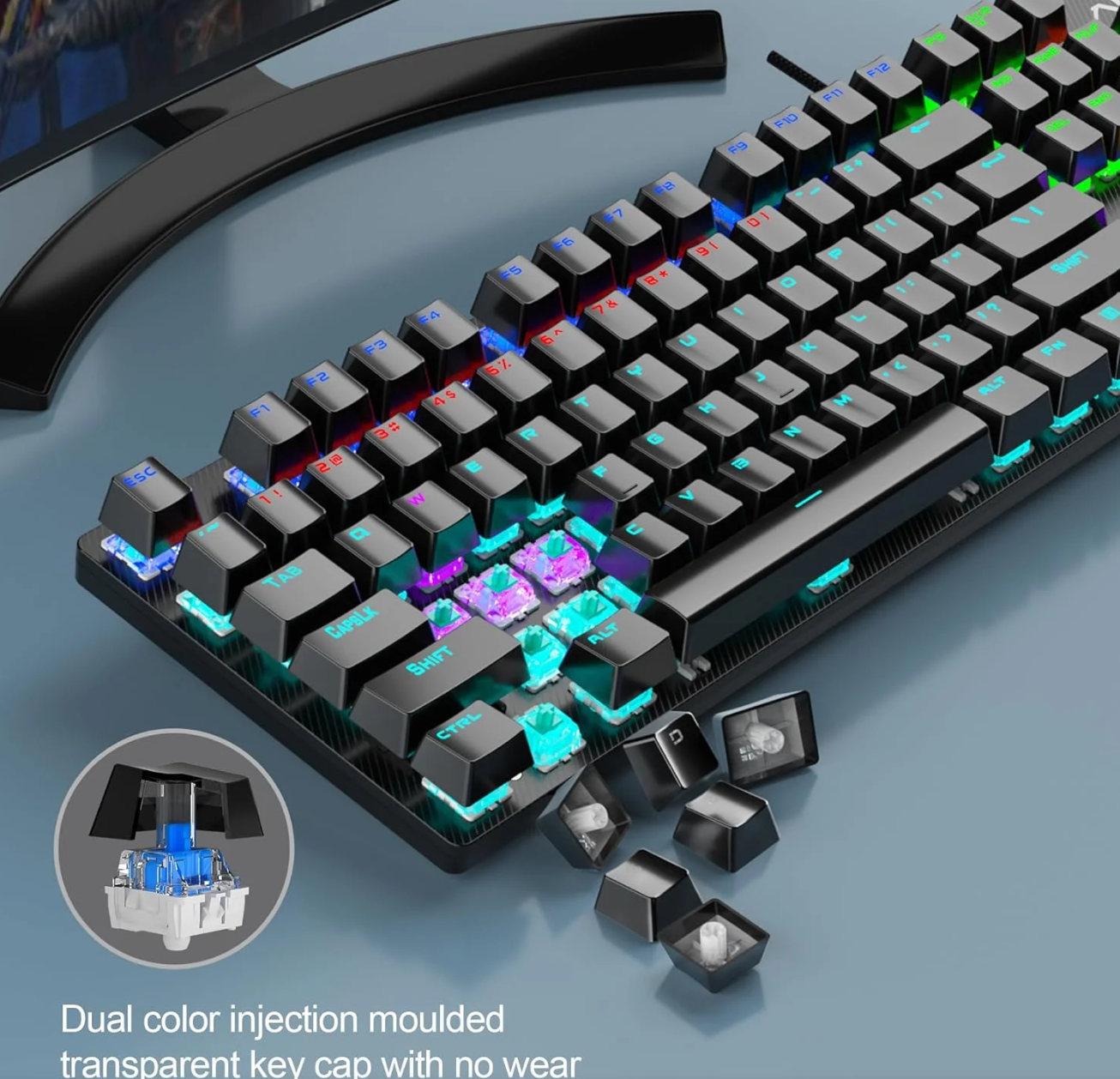 AULA Mechanical Gaming Wired Keyboard S2022 - RGB Backlit