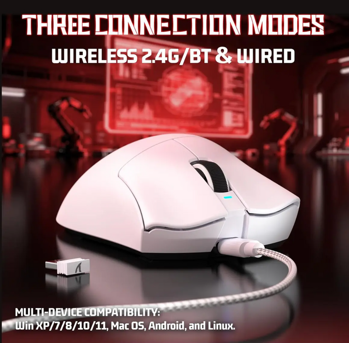 ATTACK SHARK V3 Ultra-Light Wireless Gaming Mouse White