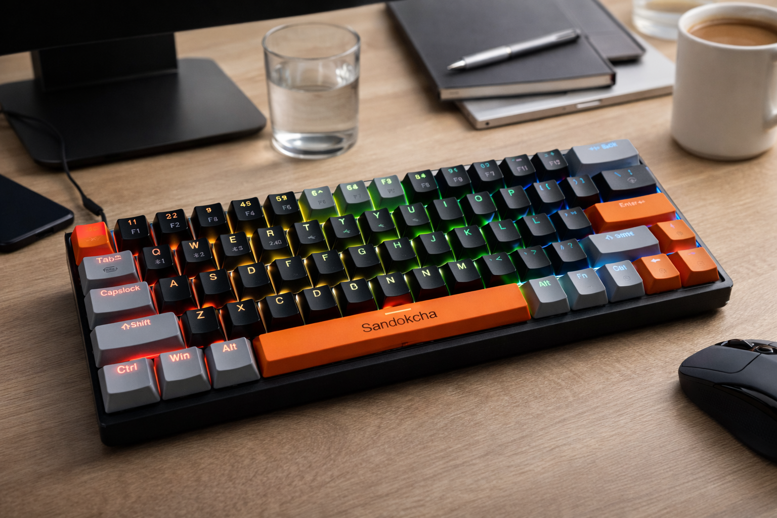Wireless Mechanical Keyboard for Gaming & Work – Tri-Mode, RGB, Rechargeable