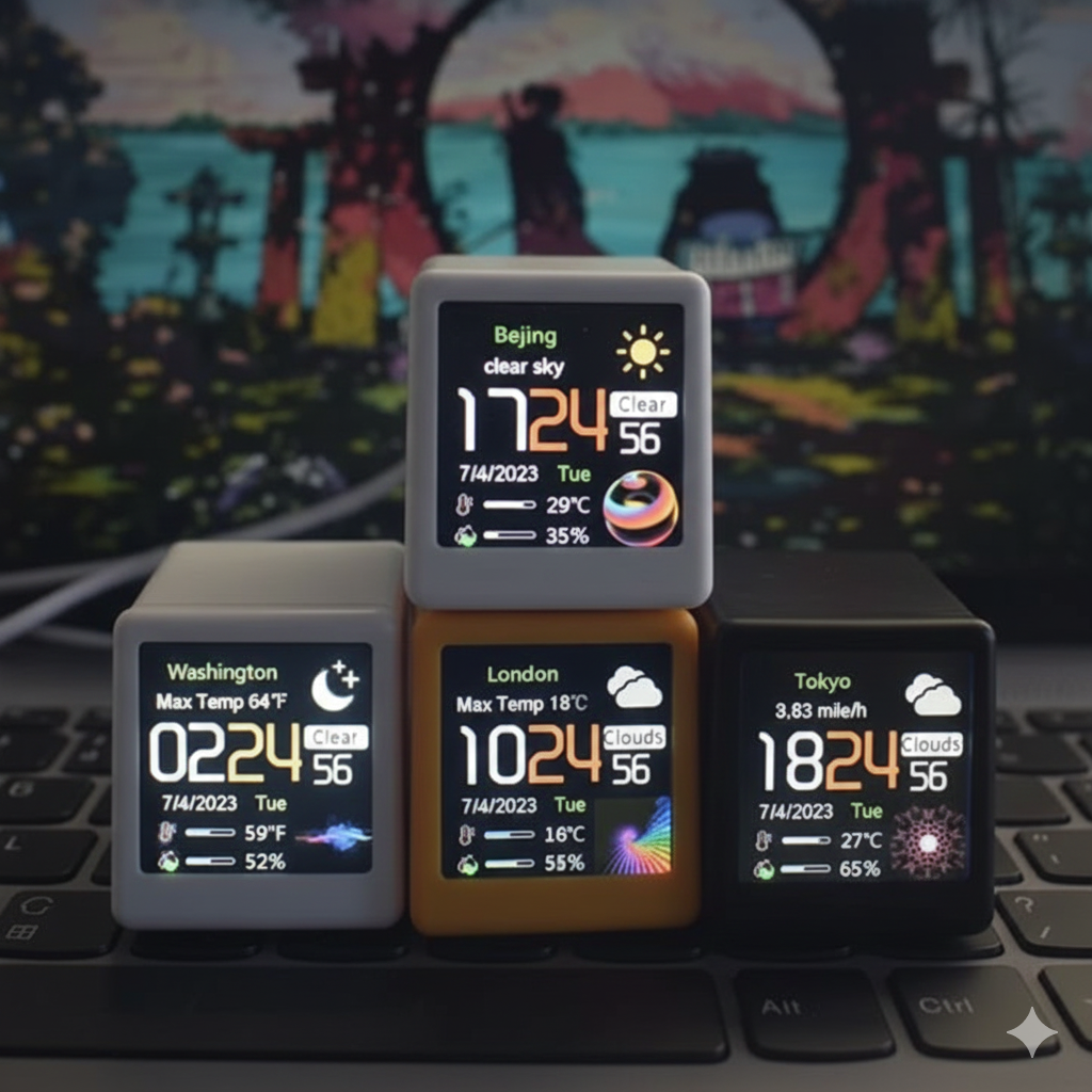 Smart Desk Clock Weather Station –  Customizable Display
