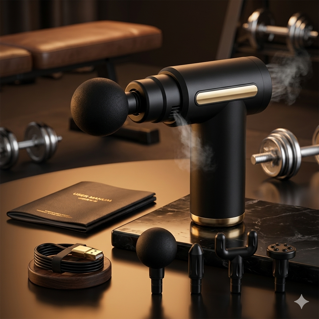 Percussion Massage Gun with 4 Attachments Pakistan — Techziq