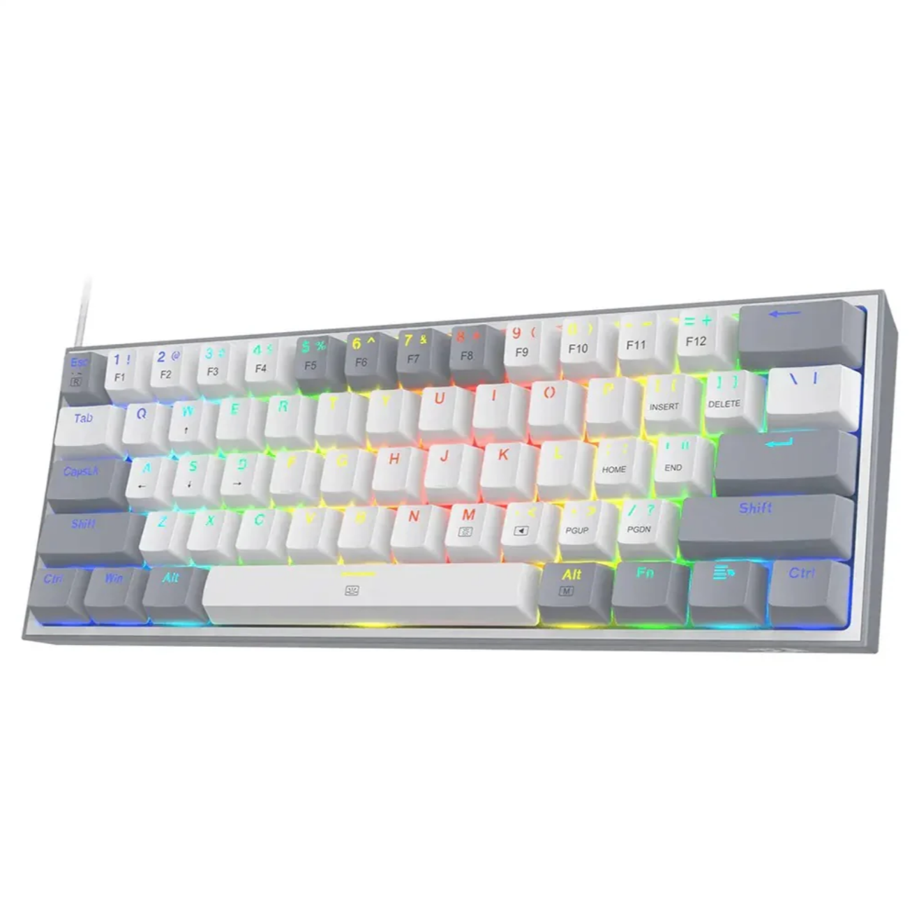 Redragon FIZZ K617 60% RGB Mechanical Gaming Keyboard with Red Switches (White)