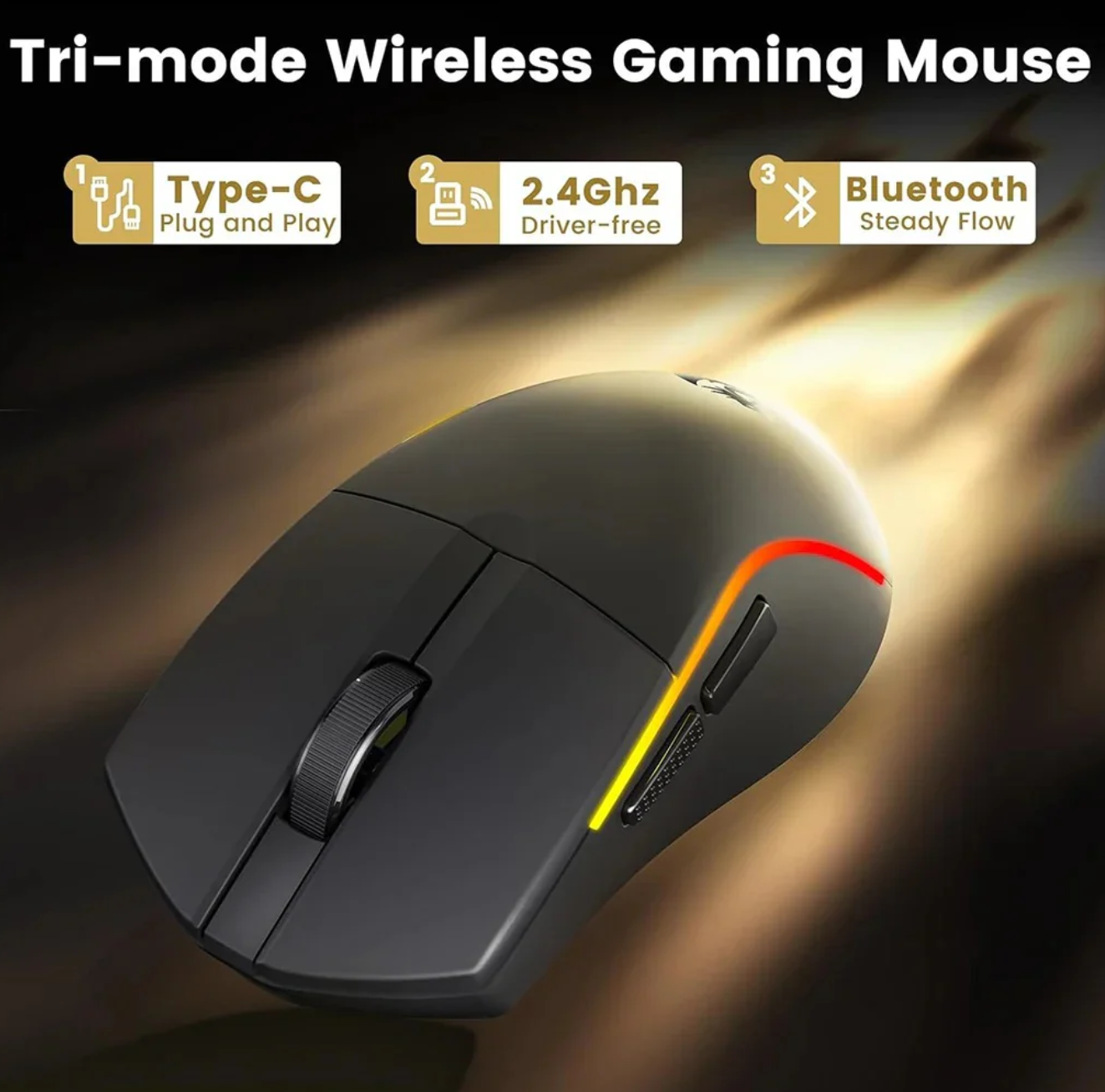 Redragon M816 PRO DEICIDE Tri-Mode 26K DPI RGB Gaming Mouse