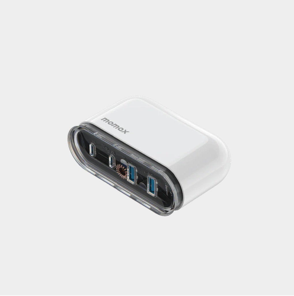Momax 80W GaN Desktop Fast Charger – 4 Ports | White