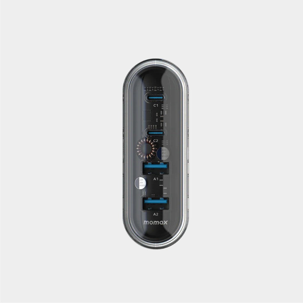 Momax 80W GaN Desktop Fast Charger – 4 Ports | White