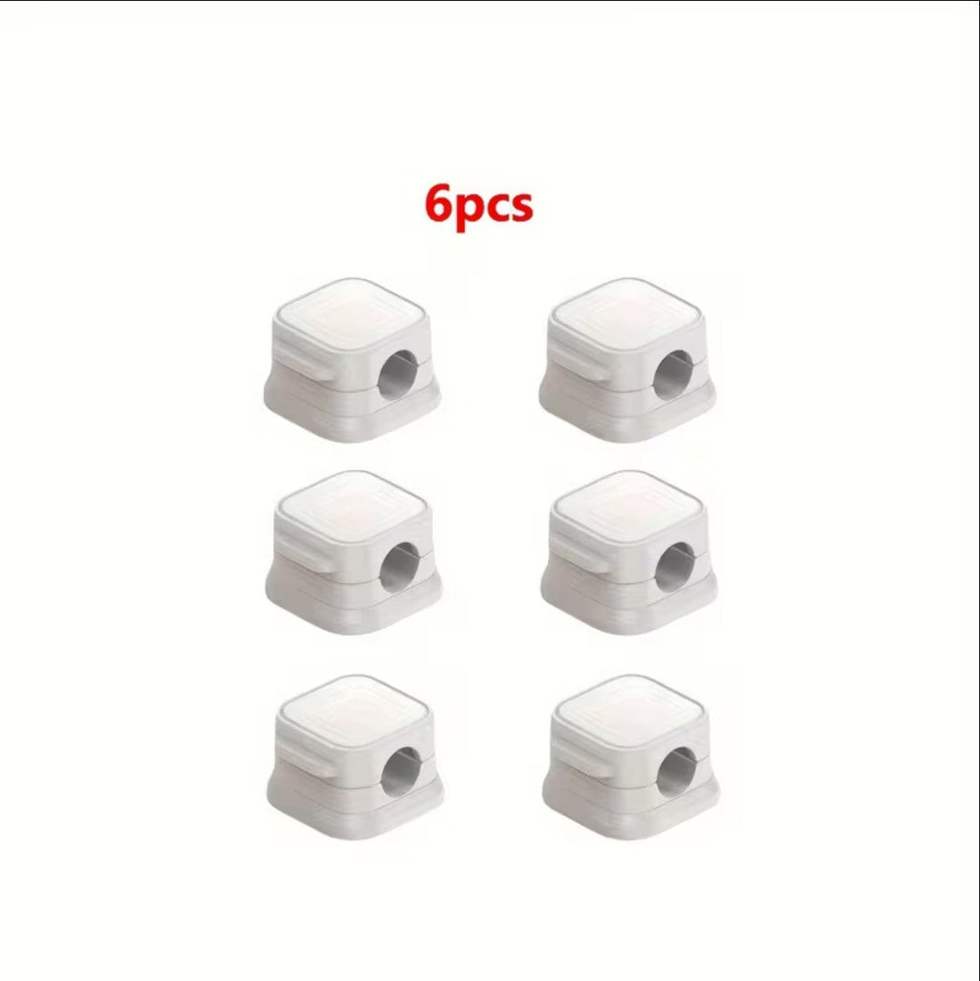 Cable Clips Organizer Pakistan – Pack of 6 Self-Adhesive PVC Cord Holders for Desk, Wall & Office Wire Management