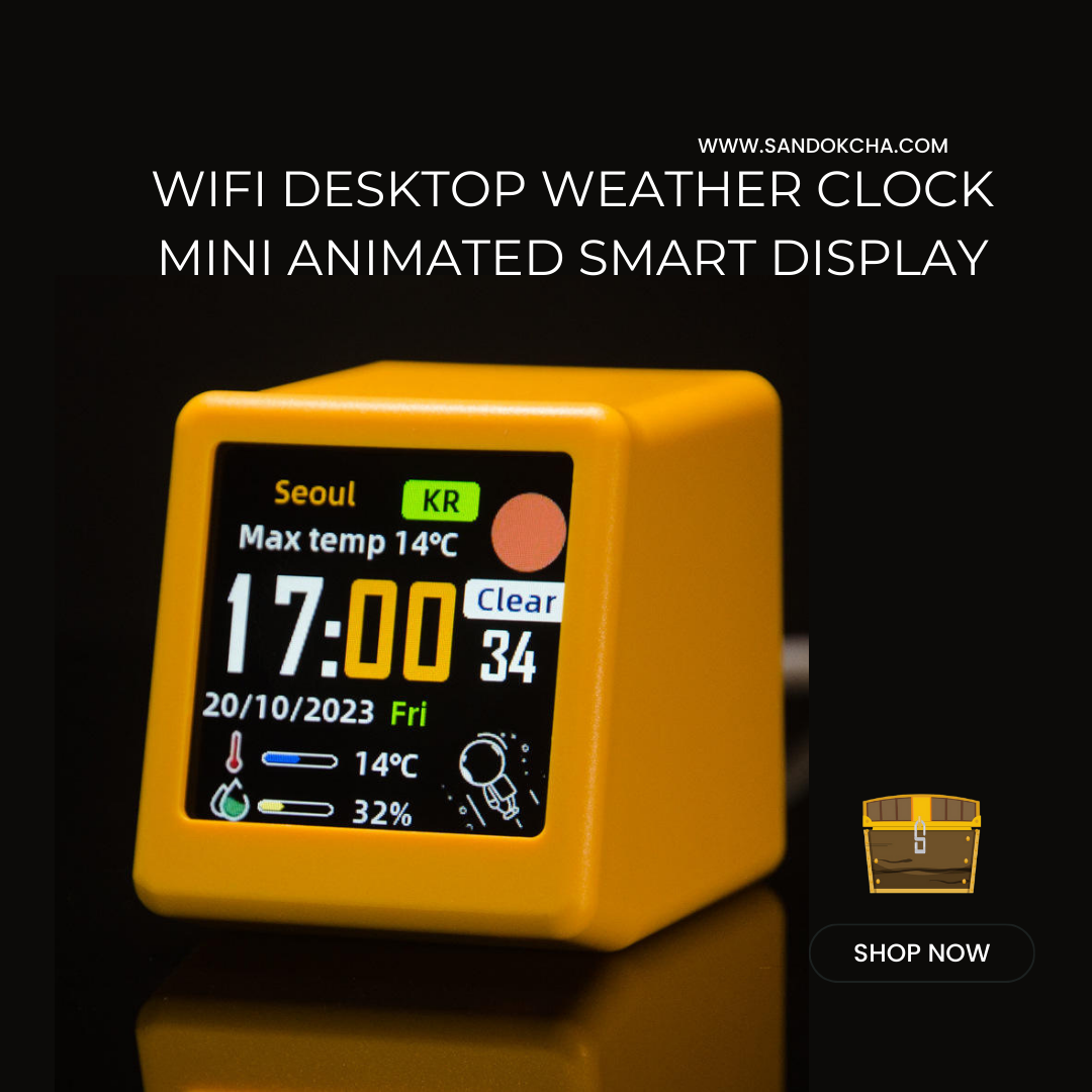 Smart Desk Clock Weather Station –  Customizable Display
