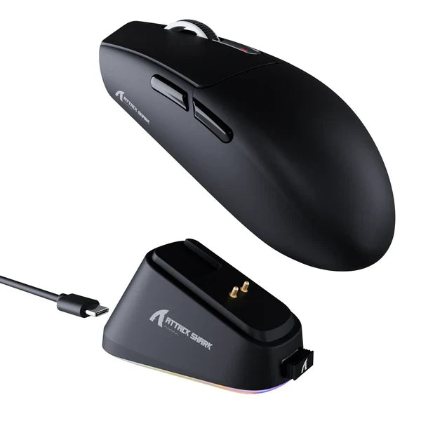 ATTACK SHARK G3PRO Tri-mode Wireless Gaming Mouse with Charge Dock 25000 DPI – White
