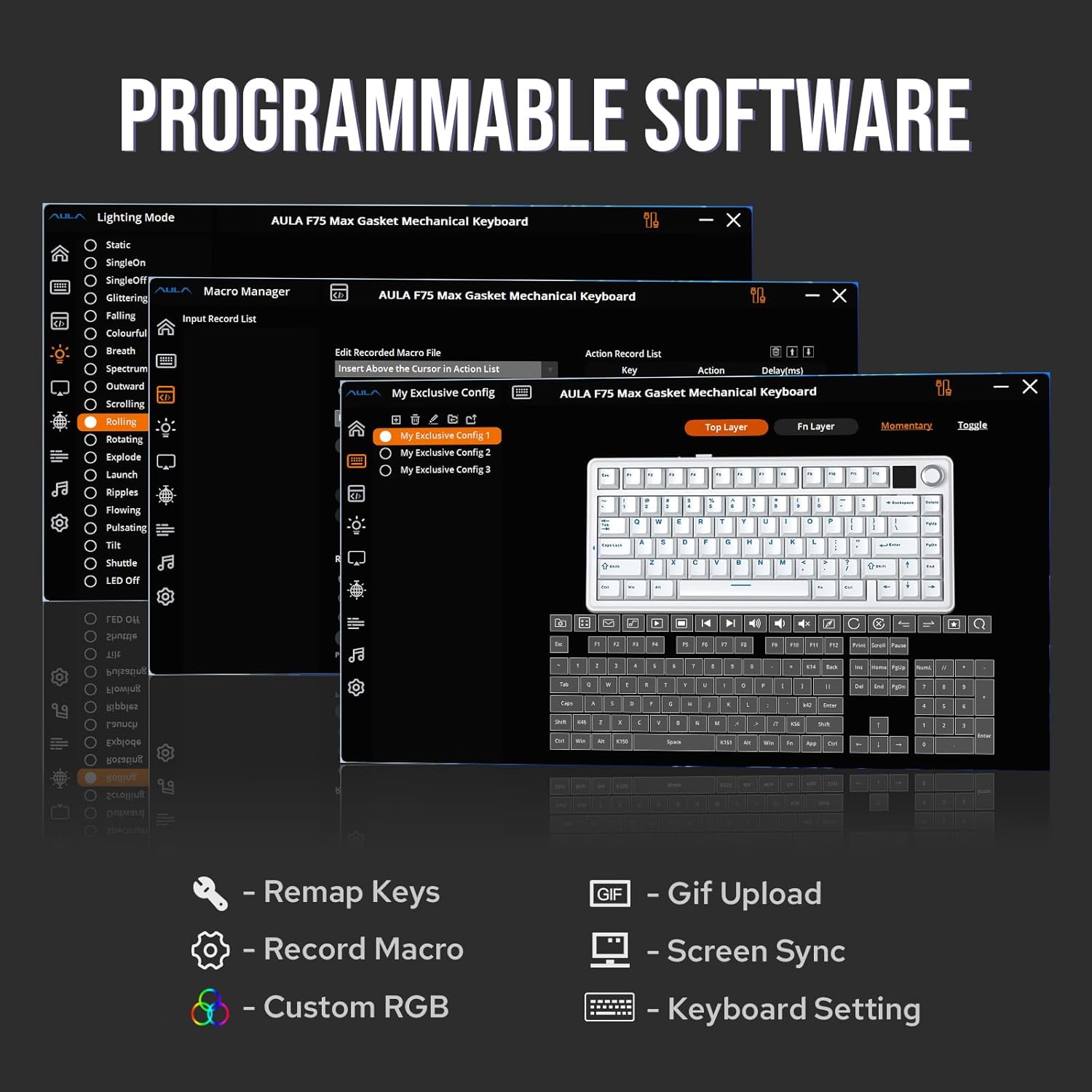 EPOMAKER Aula F75 Max Wireless Mechanical Keyboard RGB