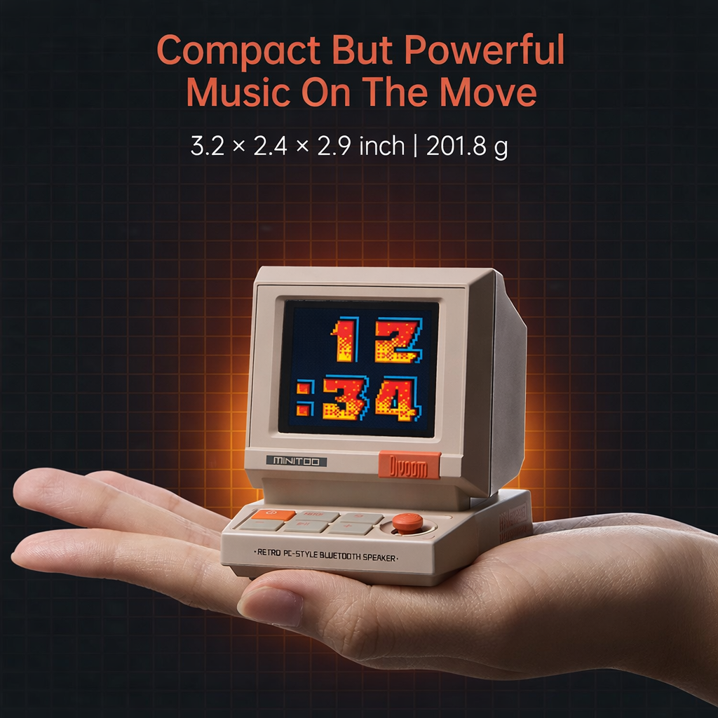 Divoom MiniToo Retro Bluetooth Speaker with Pixel Display