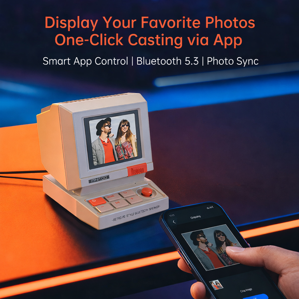 Divoom MiniToo Retro Bluetooth Speaker with Pixel Display