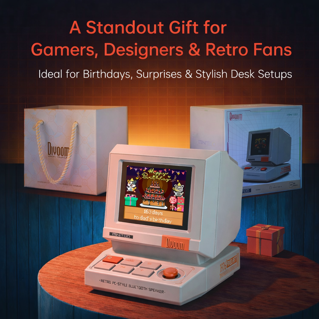 Divoom MiniToo Retro Bluetooth Speaker with Pixel Display