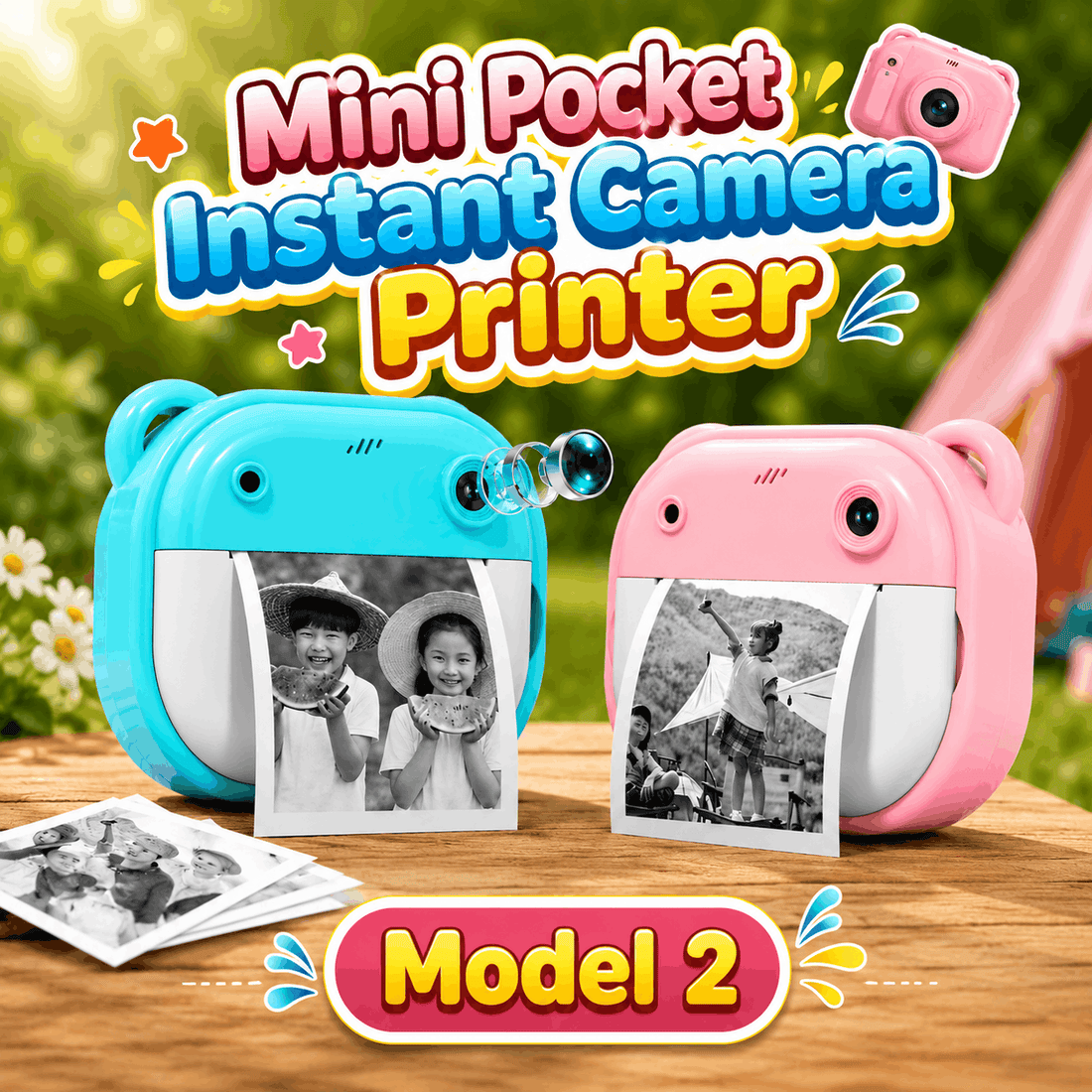 Mini Pocket Instant Camera Printer and Portable Thermal Print Camera for Kids